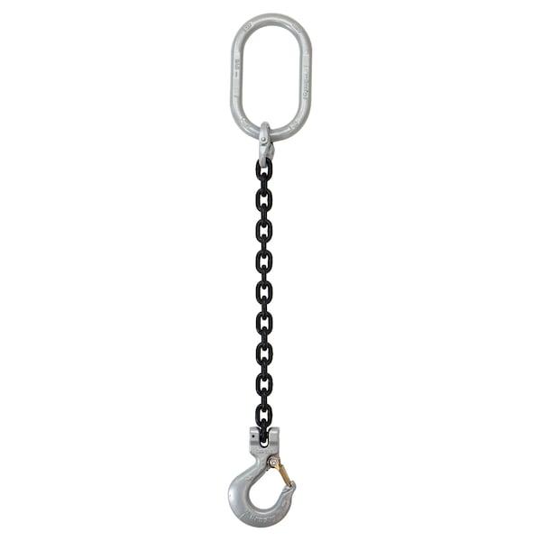 3/4" x 10' - Crosby Single Leg Chain Sling w/ Sling Hook - Grade 100